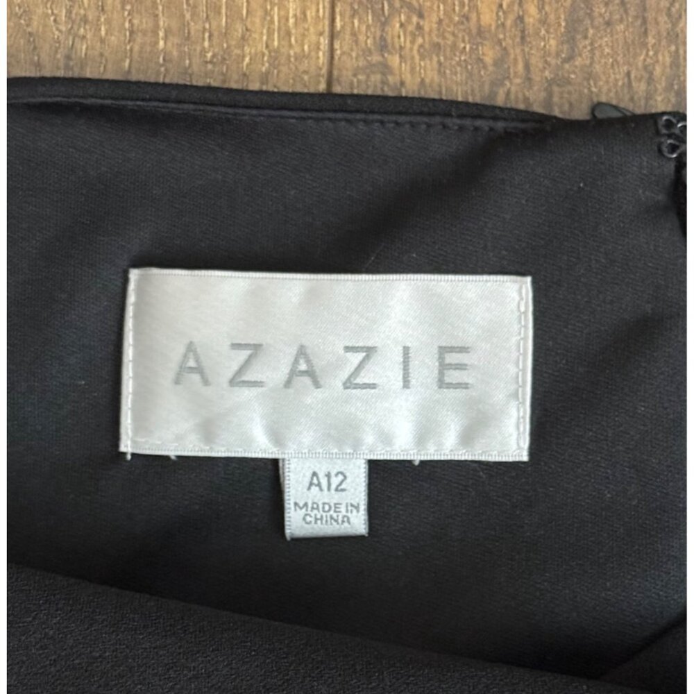 Azazie Women's Stretch-Crepe Black Mermaid Formal Dress Sleeveless Full-Length 1 - Picture 4 of 8